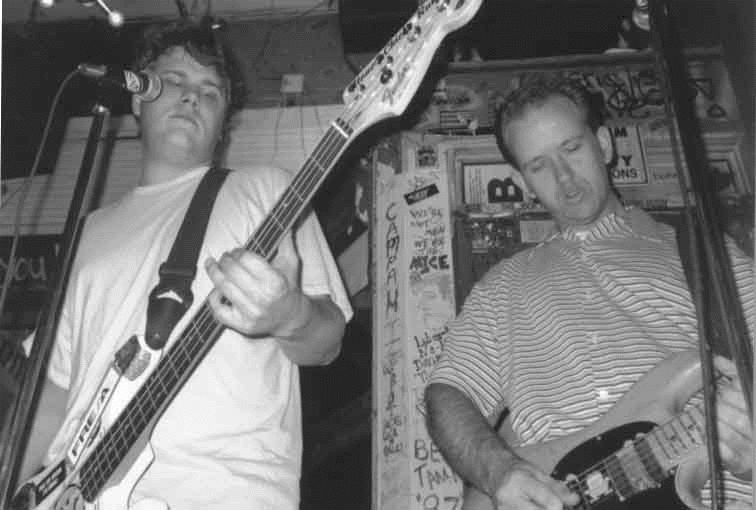 The Mice on stage, black and white, 1998
